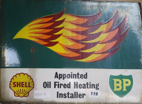 A B.P. Shell Oil double sided enamel sign